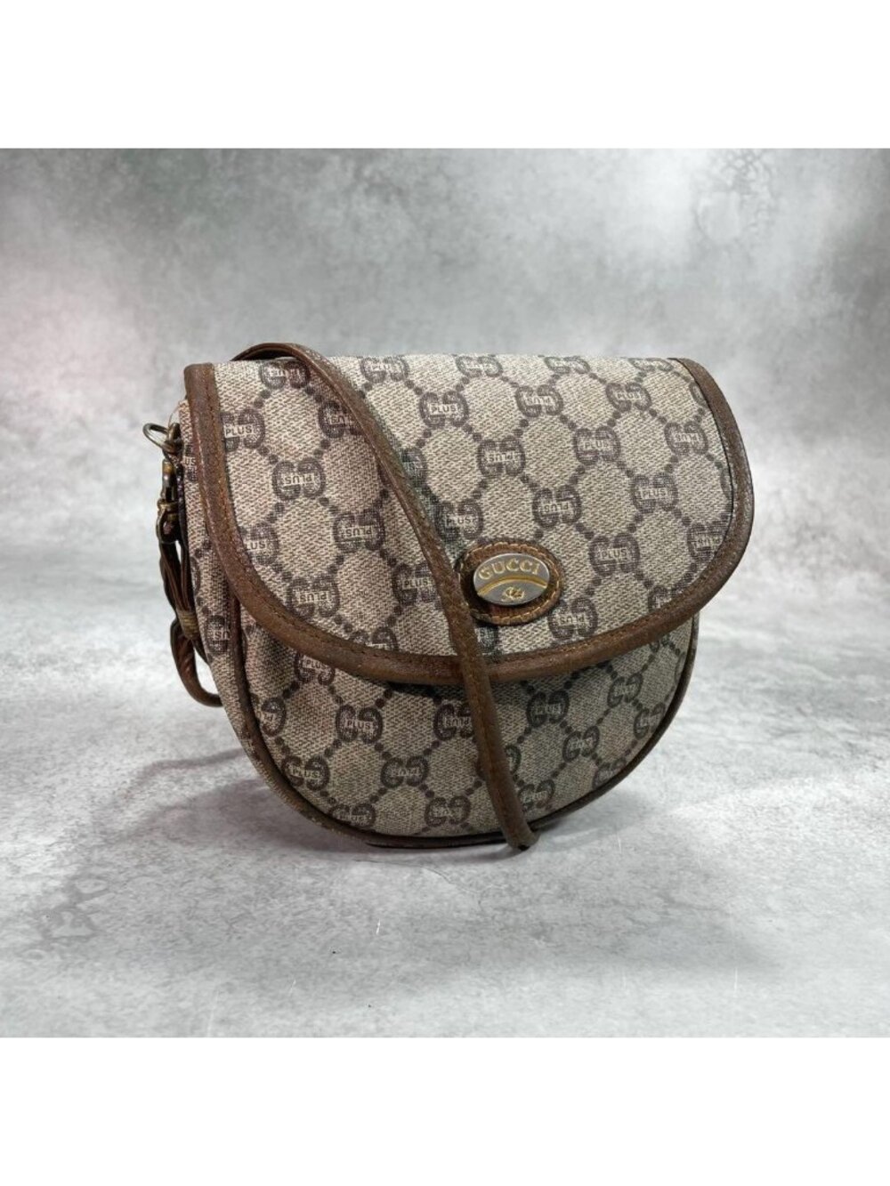 Gucci GG Shoulder Bag Brown Beige Leather - Picture 1 of 10